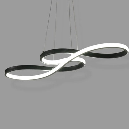 Modern White Linear LED Island Pendant Light with Multi Dimming