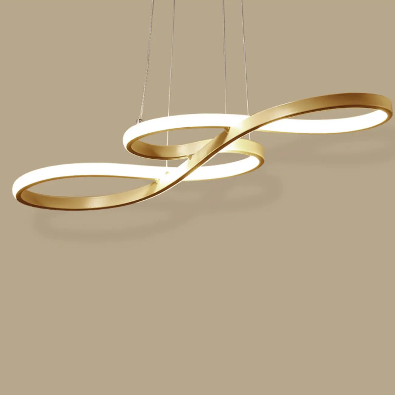 Modern White Linear LED Island Pendant Light with Multi Dimming