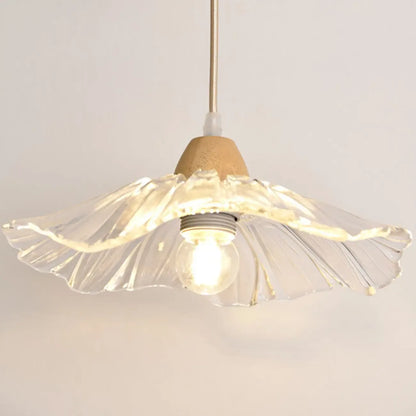 Elegant Clear Glass Floral Pendant Light with 3 Lights