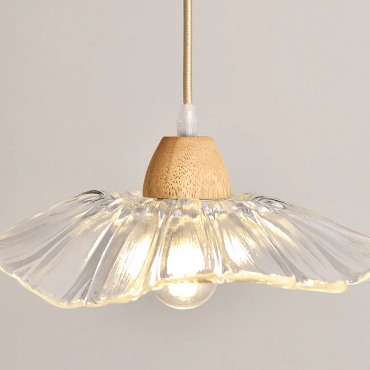 Elegant Clear Glass Floral Pendant Light with 3 Lights