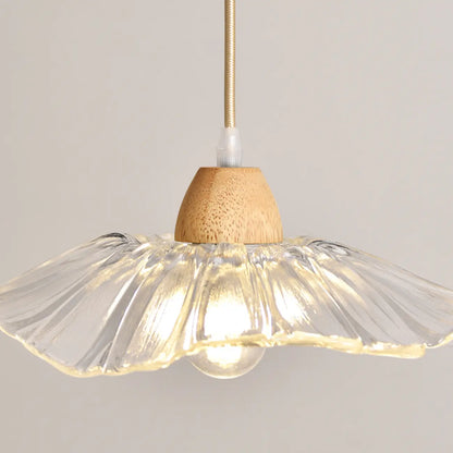 Elegant Clear Glass Floral Pendant Light with 3 Lights