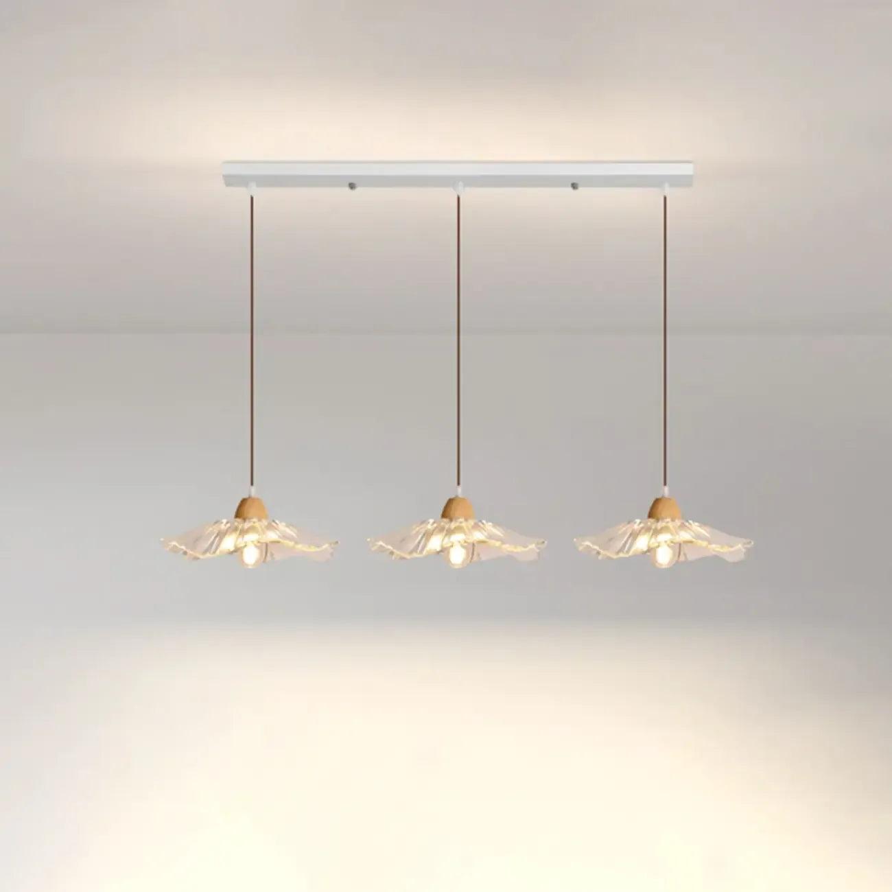 Elegant Clear Glass Floral Pendant Light with 3 Lights