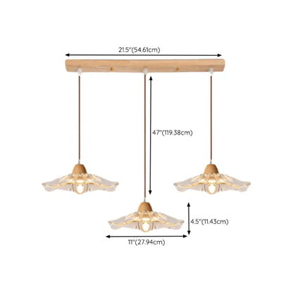 Elegant Clear Glass Floral Pendant Light with 3 Lights