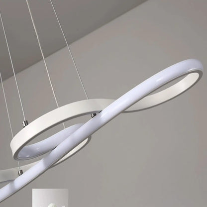 Modern White Linear LED Island Pendant Light with Multi Dimming