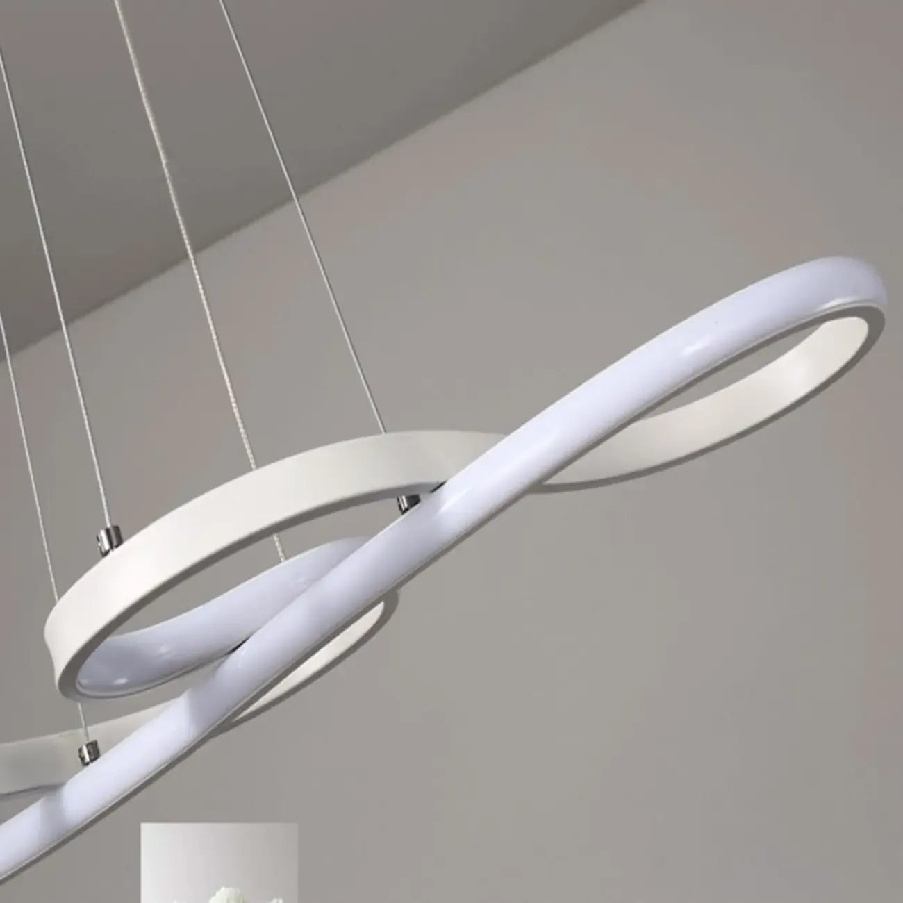 Modern White Linear LED Island Pendant Light with Multi Dimming