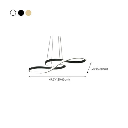 Modern White Linear LED Island Pendant Light with Multi Dimming