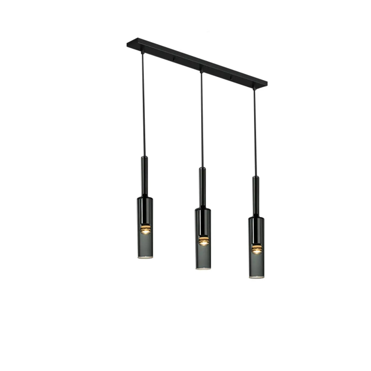 Glass Island Pendant Light Cylindrical Shape in Grey for Kitchen