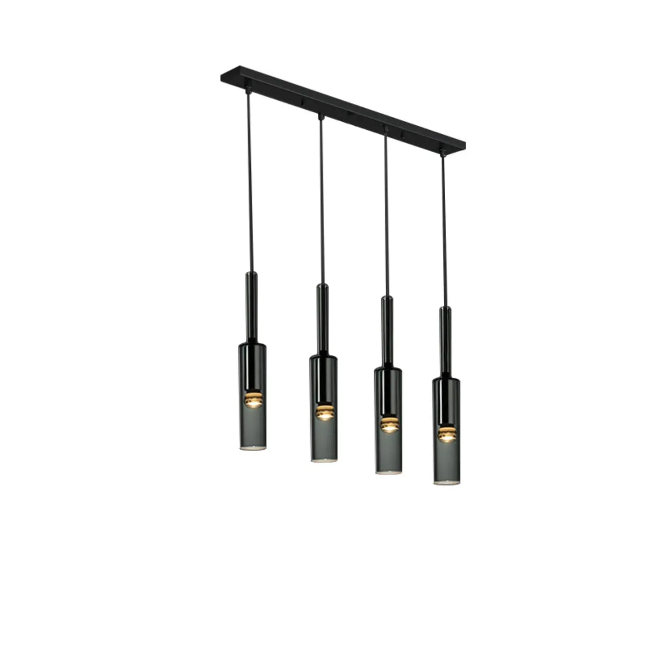 Glass Island Pendant Light Cylindrical Shape in Grey for Kitchen