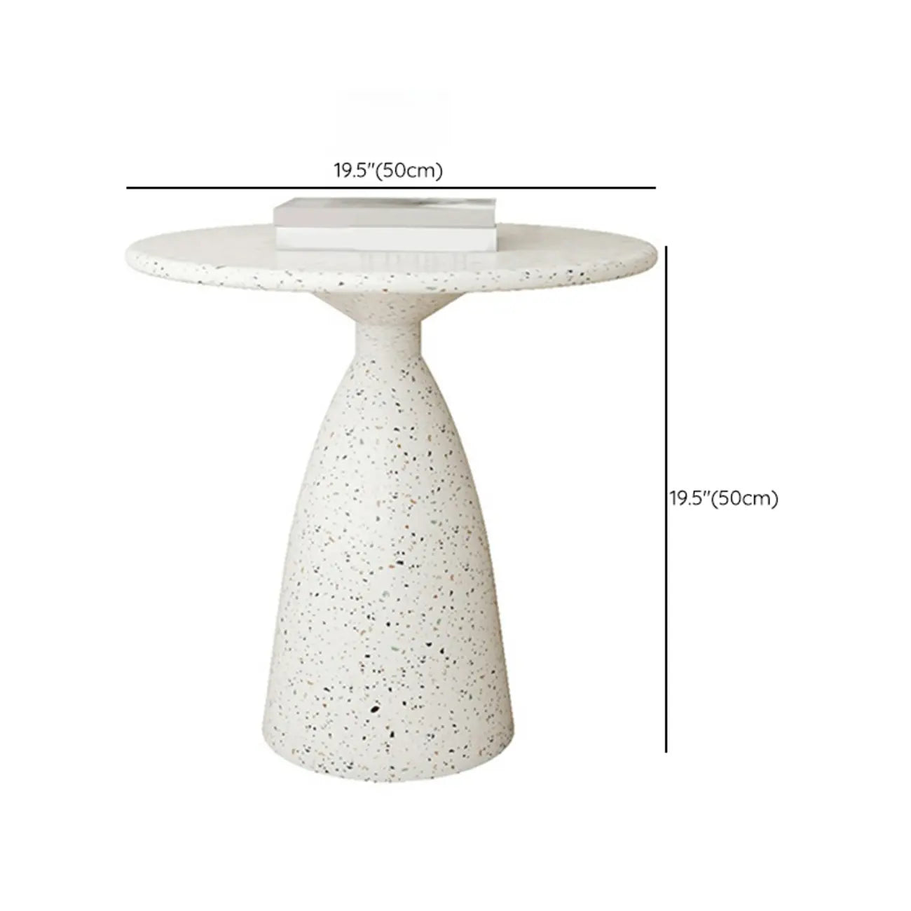 Modern Round Beige Metal End Table for Living Room