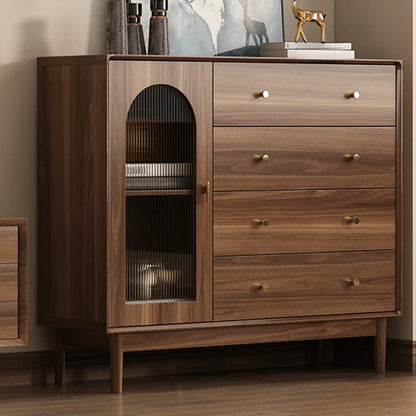 Mid-Century Modern Storage Cabinet for Parlor, Glass Door