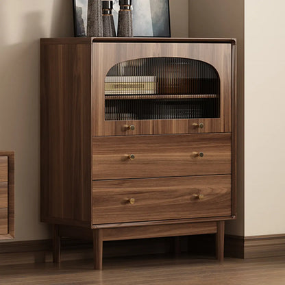 Mid-Century Modern Storage Cabinet for Parlor, Glass Door