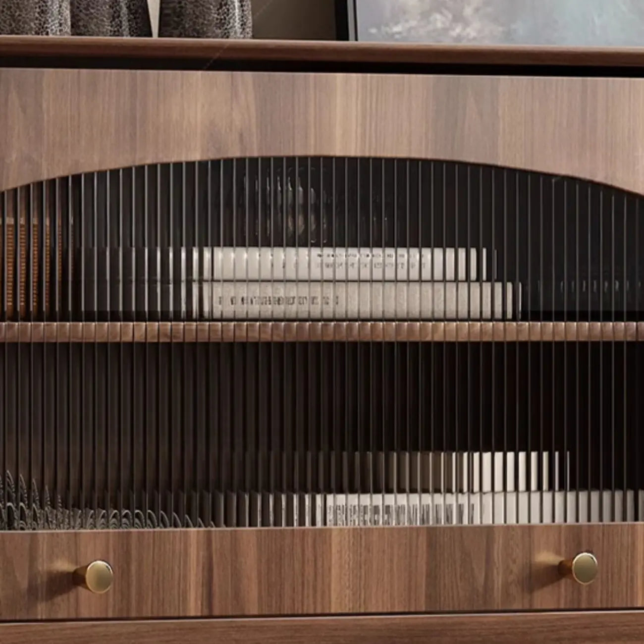 Mid-Century Modern Storage Cabinet for Parlor, Glass Door