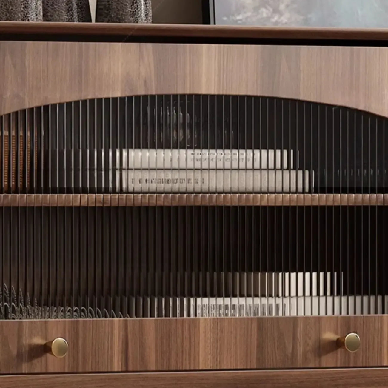 Mid-Century Modern Storage Cabinet for Parlor, Glass Door