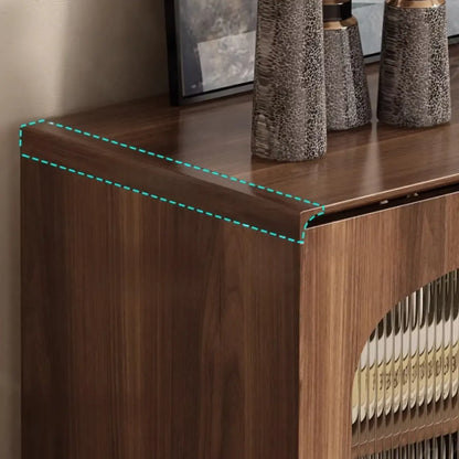 Mid-Century Modern Storage Cabinet for Parlor, Glass Door