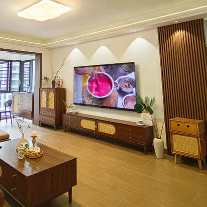 Mid-Century Modern Storage Cabinet for Parlor, Glass Door