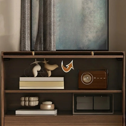 Mid-Century Modern Storage Cabinet for Parlor, Glass Door