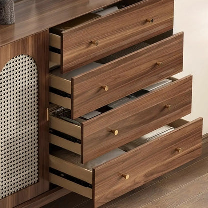 Mid-Century Modern Storage Cabinet for Parlor, Glass Door