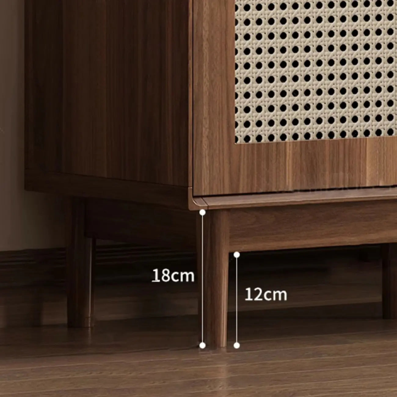 Mid-Century Modern Storage Cabinet for Parlor, Glass Door