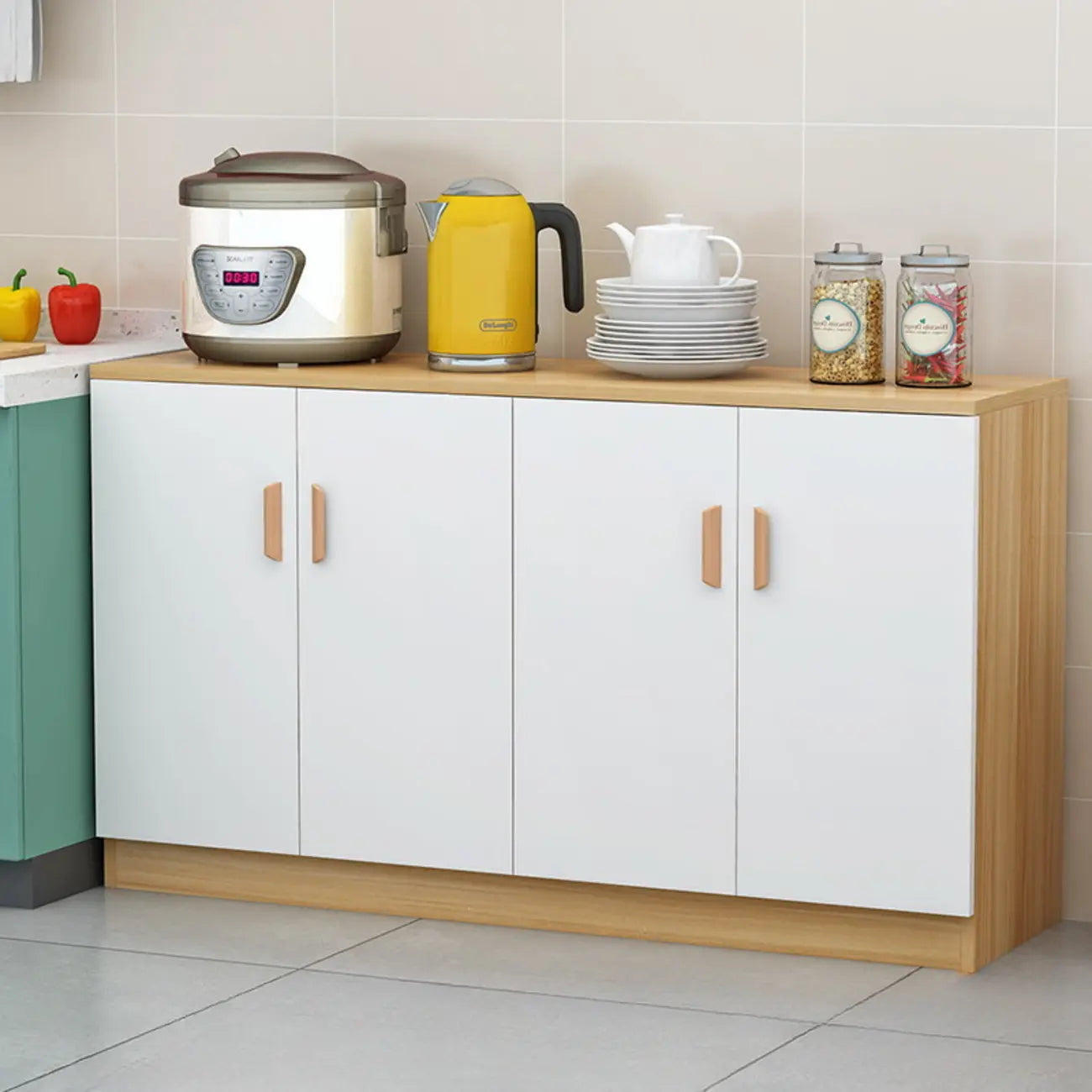 Modish Composite Wood Kitchen Cabinet for Kitchen Storage