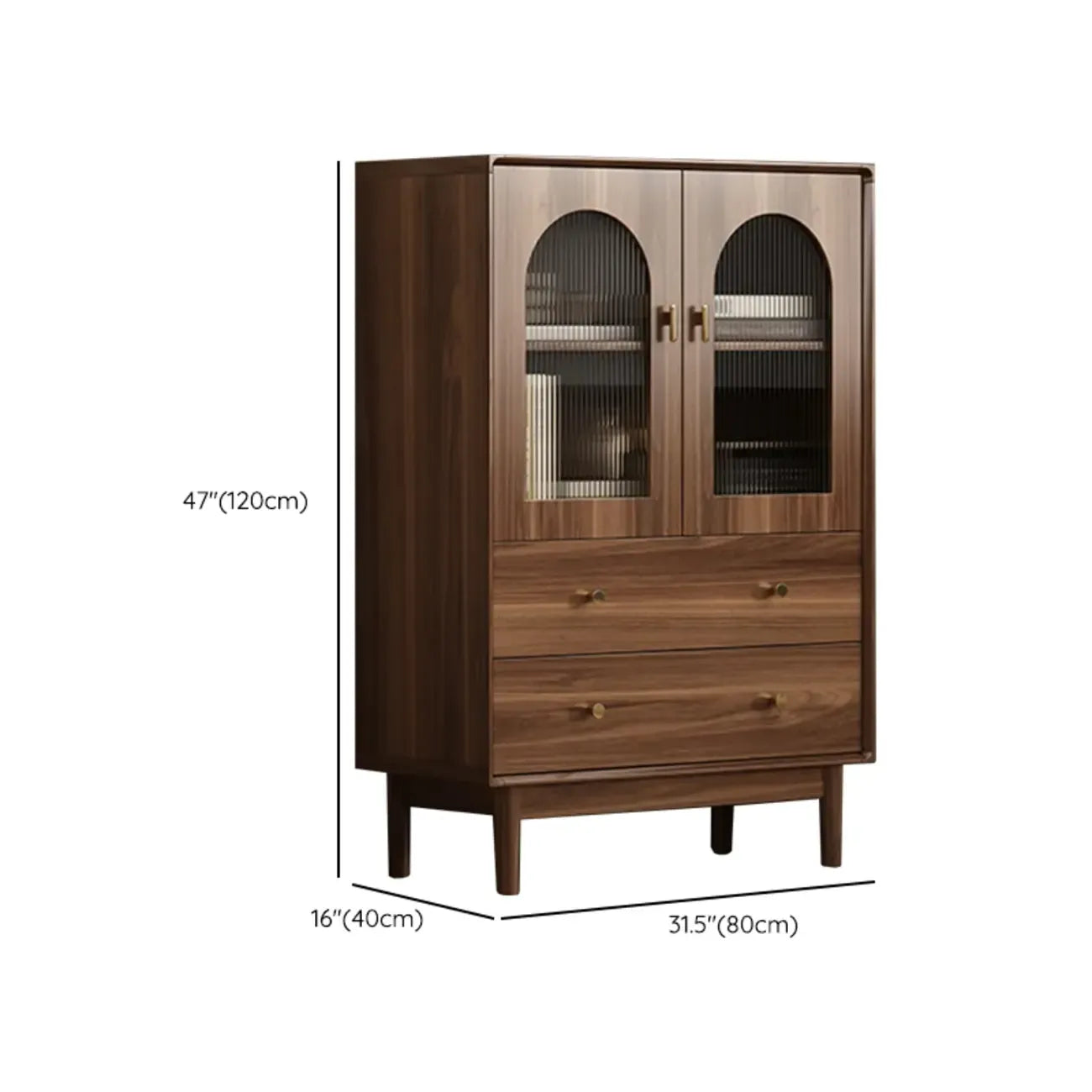 Mid-Century Modern Storage Cabinet for Parlor, Glass Door