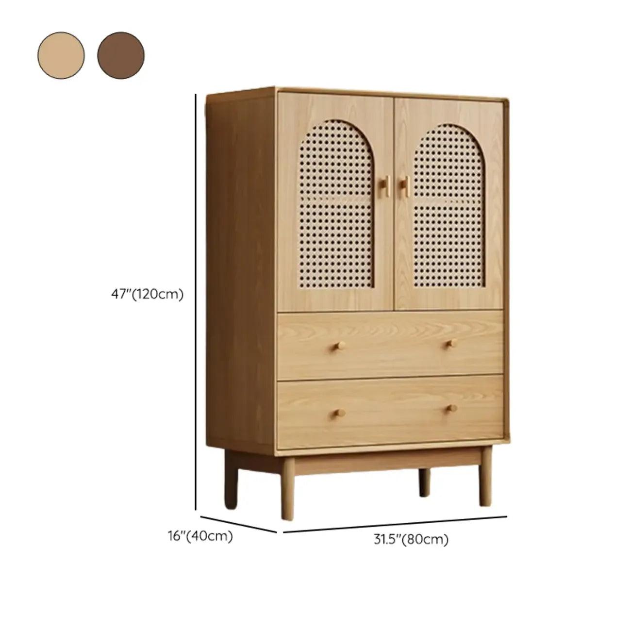 Mid-Century Modern Storage Cabinet for Parlor, Glass Door