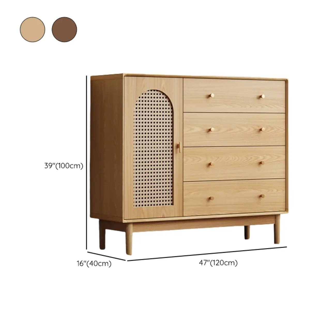 Mid-Century Modern Storage Cabinet for Parlor, Glass Door