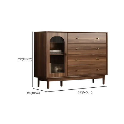 Mid-Century Modern Storage Cabinet for Parlor, Glass Door