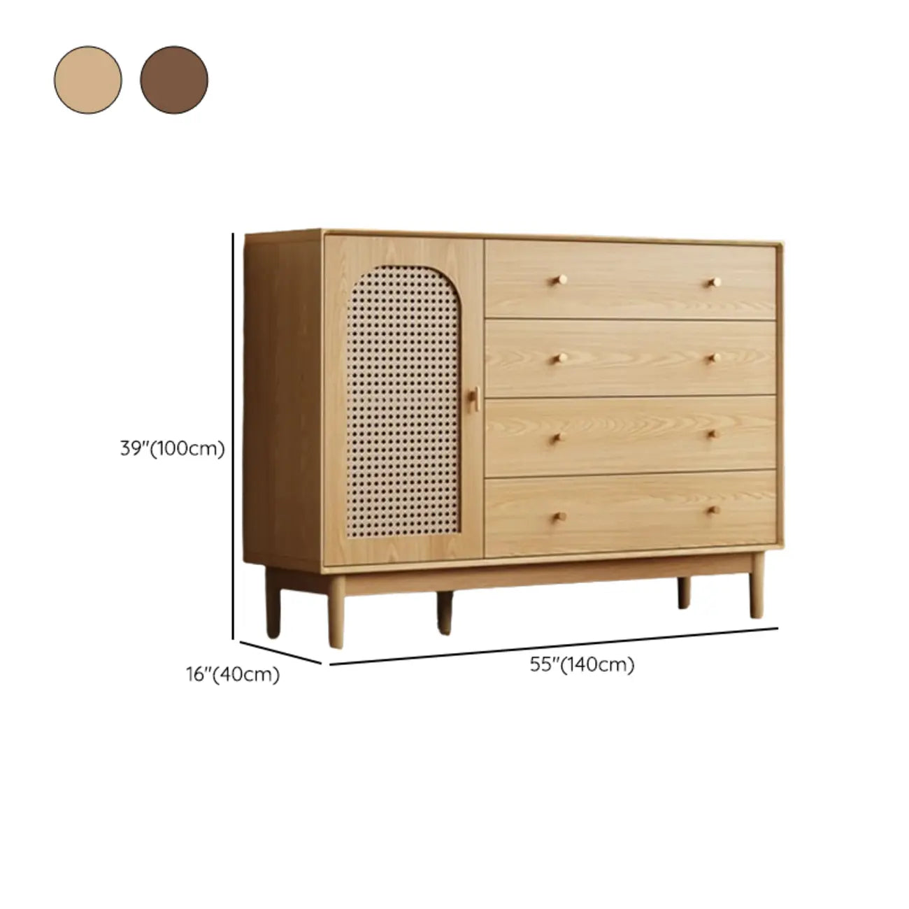 Mid-Century Modern Storage Cabinet for Parlor, Glass Door