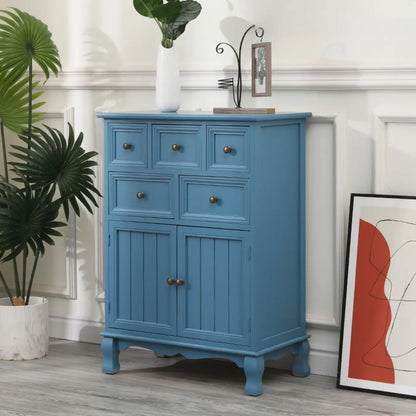 Rustic White Wooden Cabinet for Living Room with Drawers