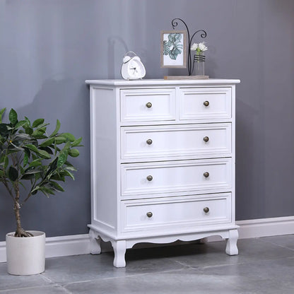 Rustic White Wooden Cabinet for Living Room with Drawers