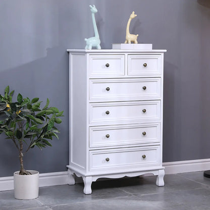 Rustic White Wooden Cabinet for Living Room with Drawers
