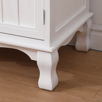 Rustic White Wooden Cabinet for Living Room with Drawers