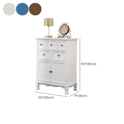 Rustic White Wooden Cabinet for Living Room with Drawers