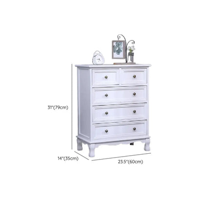 Rustic White Wooden Cabinet for Living Room with Drawers