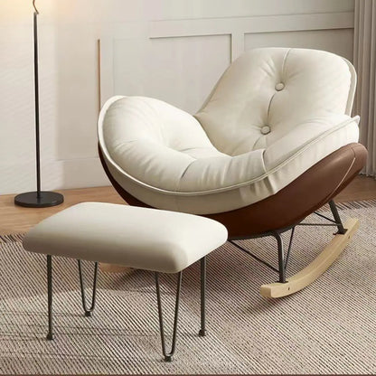 Upholstered Flared Arm Rocking Chair with Optional Ottoman