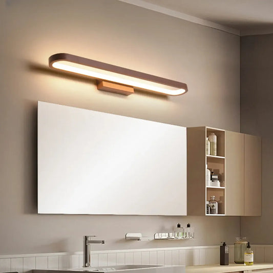 Modern Coffee Straight LED Bathroom Vanity Light in Hardwired