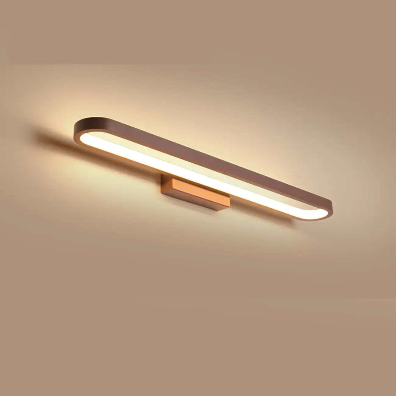 Modern Coffee Straight LED Bathroom Vanity Light in Hardwired