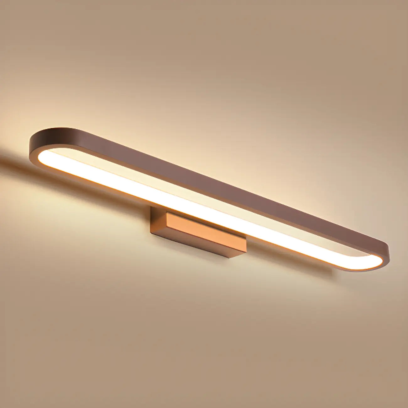 Modern Coffee Straight LED Bathroom Vanity Light in Hardwired