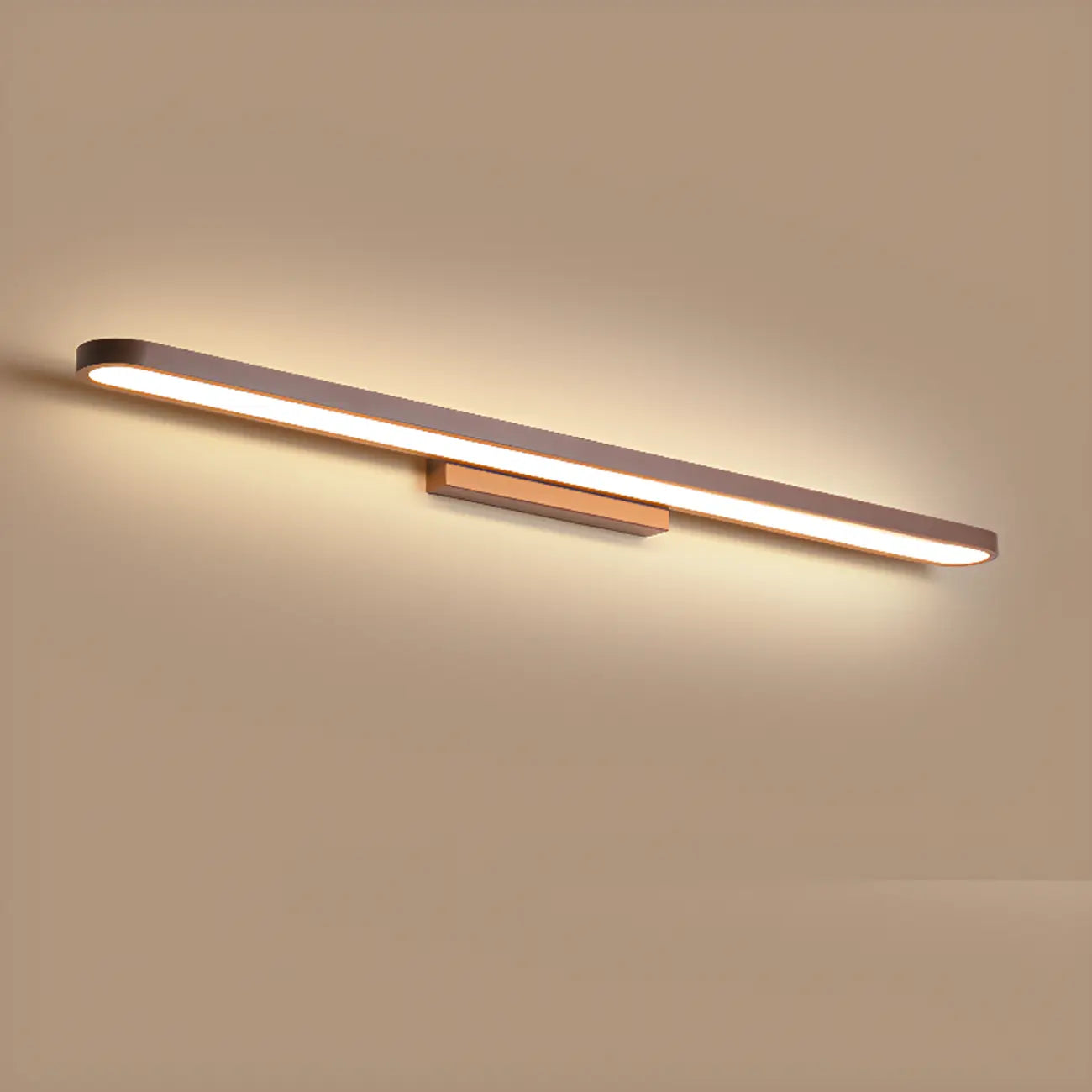 Modern Coffee Straight LED Bathroom Vanity Light in Hardwired