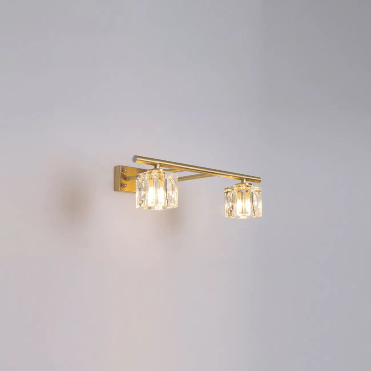 Modern Gold Bathroom Vanity Lights with Clear Crystal Shade