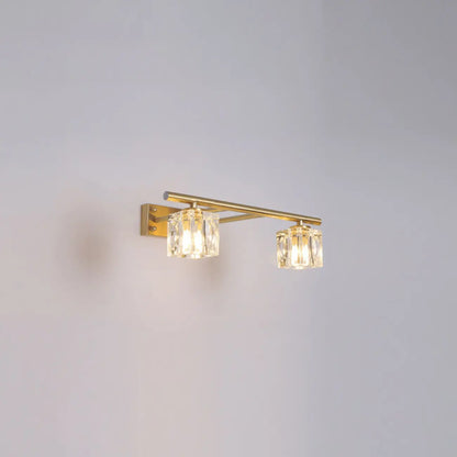 Modern Gold Bathroom Vanity Lights with Clear Crystal Shade