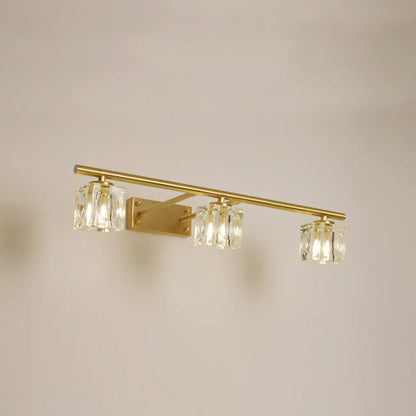 Modern Gold Bathroom Vanity Lights with Clear Crystal Shade