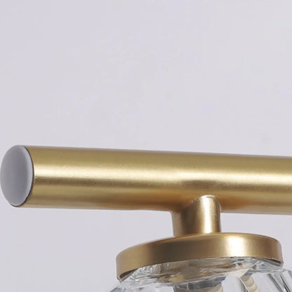 Modern Gold Bathroom Vanity Lights with Clear Crystal Shade