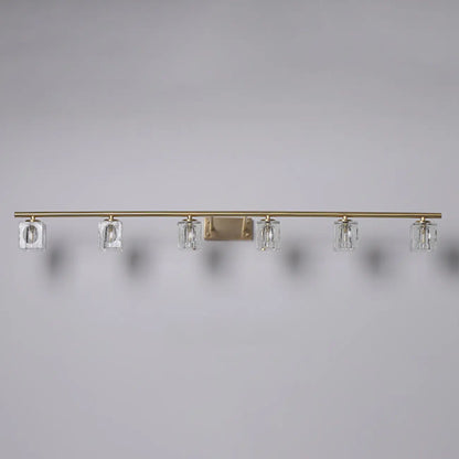 Modern Gold Bathroom Vanity Lights with Clear Crystal Shade
