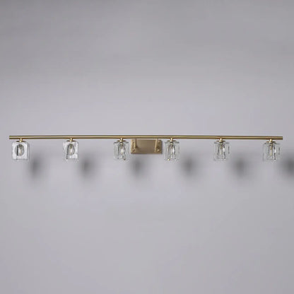 Modern Gold Bathroom Vanity Lights with Clear Crystal Shade