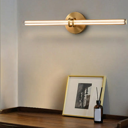 Multi Dimming Modern Linear Copper Bathroom Wall Lights
