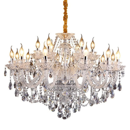Sophisticated Clear Candelabra Shadeless Crystal Chandelier