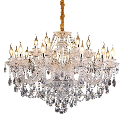 Sophisticated Clear Candelabra Shadeless Crystal Chandelier