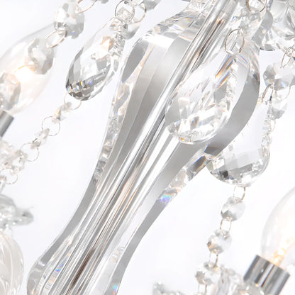 Sophisticated Clear Candelabra Shadeless Crystal Chandelier