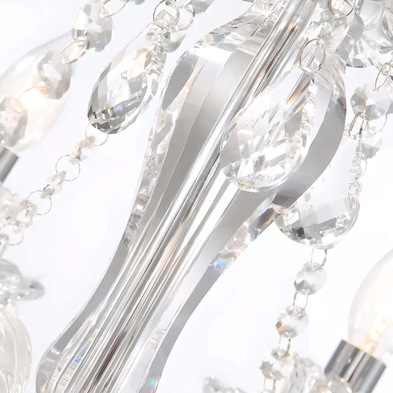Sophisticated Clear Candelabra Shadeless Crystal Chandelier